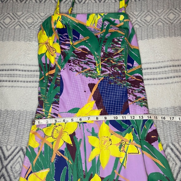 Gravel & Gold Sommar Dress in Daffodils Cotton Print Made in USA Size 2 - Picture 7 of 16